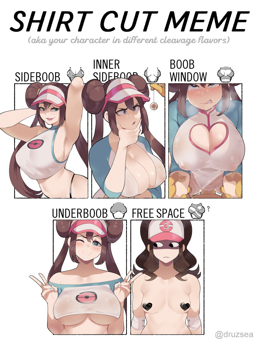 1girl 2_girls 5girls adapted_costume ahegao alternate_breast_size armpits bare_shoulders belly big_breasts blue_eyes blush boob_window breast_envy breast_size_difference breasts brown_hair buns chart cleavage cleavage_cutout clothed_female clothing_cutout colored_skin double_bun double_v english_text female_focus female_only game_freak gen_1_pokemon hand_behind_head hand_on_head hat heart heart-shaped_pupils heart_censor heart_cutout heart_pasties high_res hilda_(pokemon) holding_hands huge_breasts human hypno hypnosis inner_sideboob interspecies long_hair looking_at_another looking_at_viewer meme mind_control multiple_girls multiple_views navel nintendo nipple_bulge nipple_covers nipples one_eye_closed pasties pendulum penetration penis pokemon pokemon_(game) pokemon_bw pokemon_bw2 pokemon_rgby pokephilia pussy rape rosa_(pokemon) sex shirt_cut_meme showing_off side_view sideboob small_breasts smile teen thiccwithaq twin_tails under_boob v vaginal vaginal_sex video_game_character video_game_franchise visor_cap wet_clothes wink yellow_skin