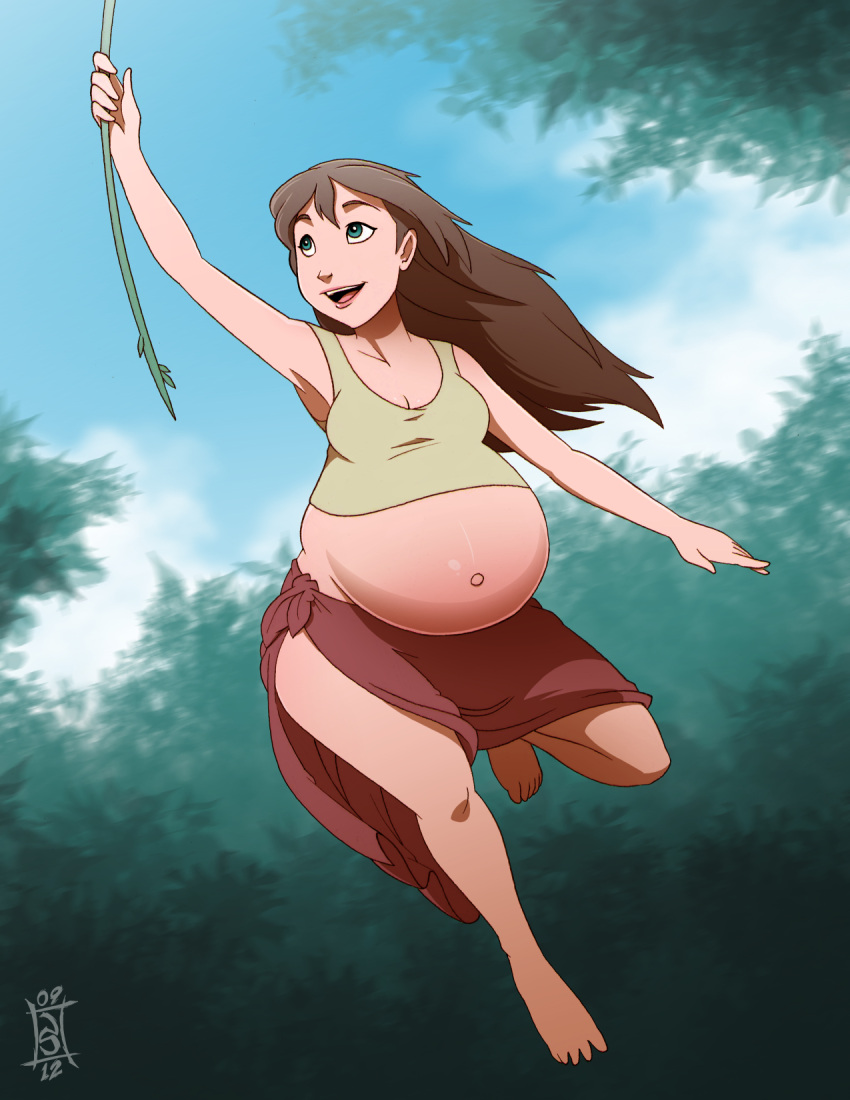 brown_eyes disney green_eyes jane_porter pregnant pregnant_belly pregnant_female seriojainc tarzan