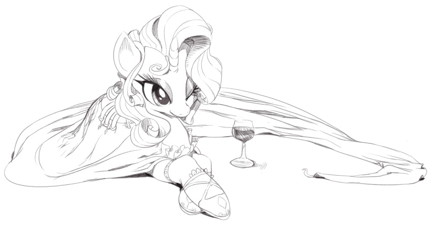 dress drink equine female friendship_is_magic horn horse my_little_pony pony rarity_(mlp) sketch solo sunibee sweetsing unicorn