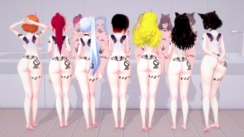 16:9_aspect_ratio 1girl areola ass bare_legs barefoot bathroom big_breasts black_nails black_toenails blacked blake_belladonna blush breasts cheating daughter feet high_resolution kali_belladonna koikatsu legs looking_at_viewer makeup mirror mother_&_daughter multiple_girls nipples nopan nora_valkyrie ntr one-piece_swimsuit pose pubic_tattoo pyrrha_nikos queen_of_spades ruby_rose rwby siblings sisters swimsuit tattoo thigh_tattoo viewed_from_behind weiss_schnee yang_xiao_long