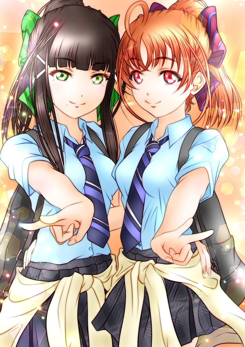 2_girls artist_name artist_request black_hair female_focus high_res kurosawa_dia long_hair love_live! love_live!_sunshine!!