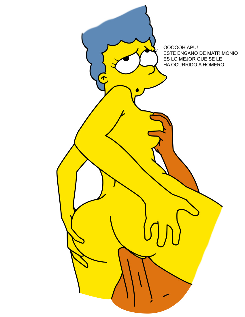 apu_nahasapeemapetilon cheating_wife marge_simpson the_simpsons vaginal white_background yellow_skin