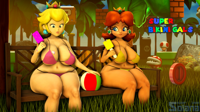 1boy 2girls bbw beachball bench big_ass big_breasts big_butt big_hips bikini blue_eyes body_odor breasts brown_hair bubble_ass bubble_butt curvaceous fat_woman food_on_breasts gigantic_ass gigantic_breasts huge_ass huge_breasts insanely_hot large_ass large_breasts large_butt nintendo out_of_shape pink_bikini princess_daisy princess_peach red_coin sexy sexy_bikini sexy_body sexy_breasts smelly_ass suggestive_food super_mario_bros. superstreamteam thick_thighs thighs toad_(mario) underboob wide_hips yellow_bikini yellow_hair