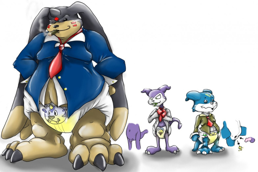 digimon gargomon impmon veemon white_background