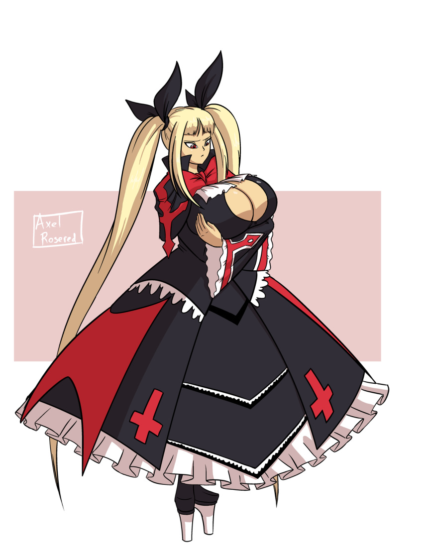 axel-rosered big_breasts blazblue blonde_hair breasts rachel_alucard red_eyes solo