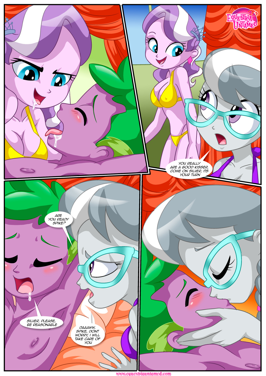 bbmbbf comic diamond_tiara diamond_tiara_(eg) equestria_girls equestria_untamed hasbro my_little_pony palcomix purple_love_slave_(comic) silver_spoon silver_spoon_(eg) spike spike_(eg)