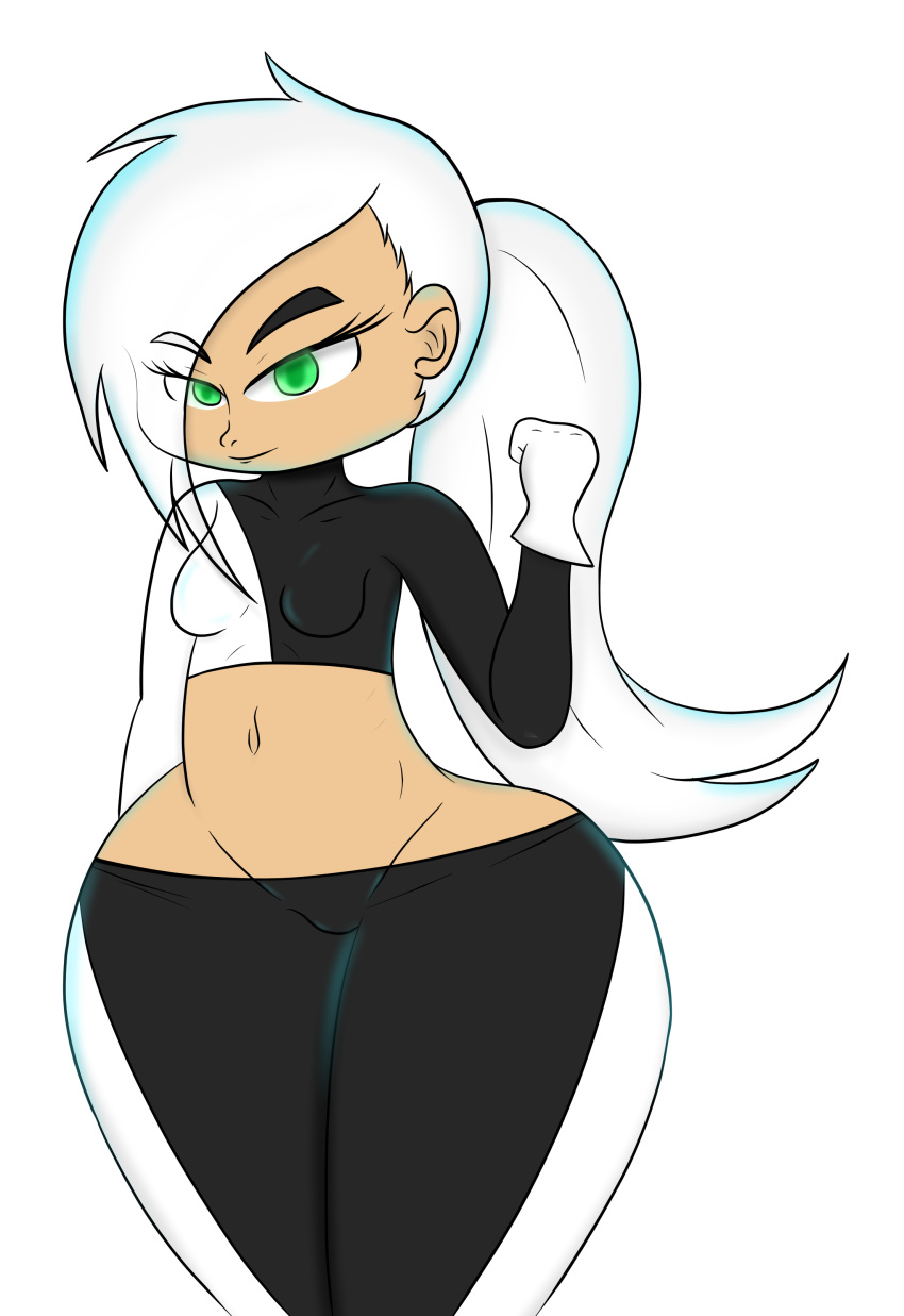 bluelimelight breasts dani_phantom danny_phantom green_eyes solo white_hair