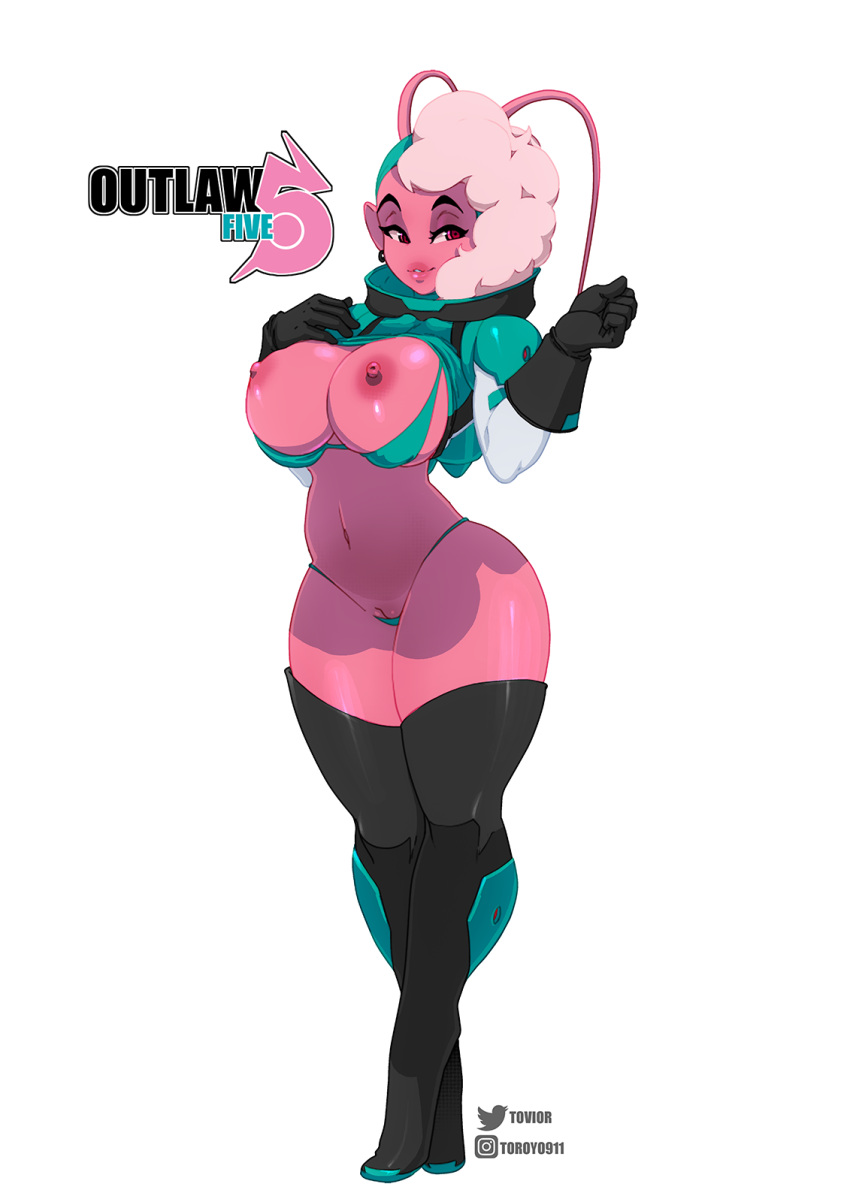 1girl 1girl 1girl alien_girl big_breasts breasts female_only five_(outlaw) long_hair nipples patreon patreon_paid patreon_reward solo_female solo_focus tovio_rogers