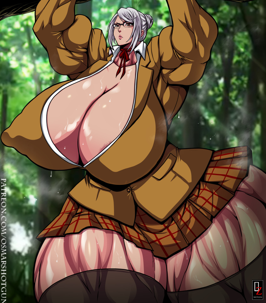 gigantic_ass gigantic_breasts hourglass_figure meiko_shiraki osmar-shotgun prison_school