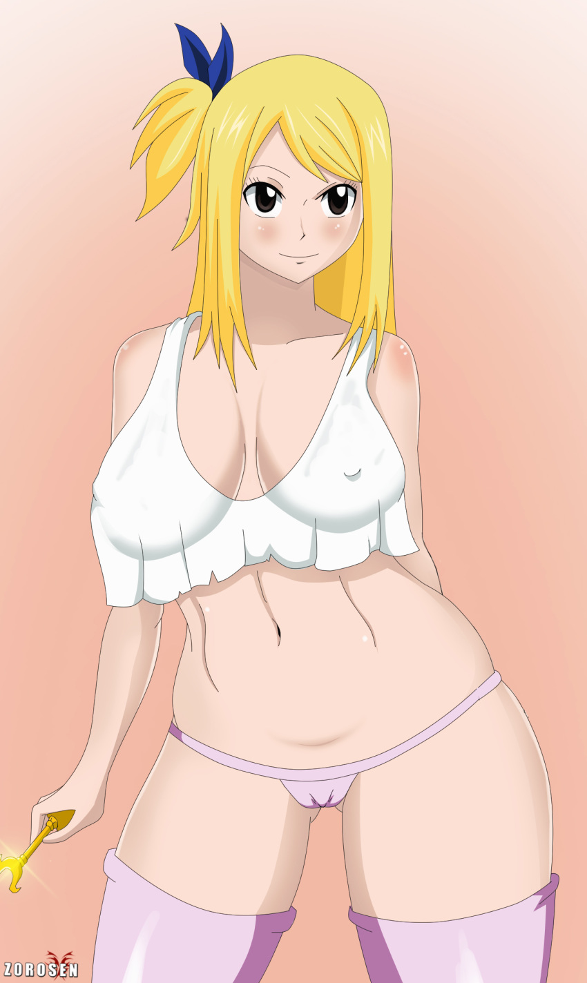 big_breasts breasts fairy_tail lucy_heartfilia smile solo zorosen