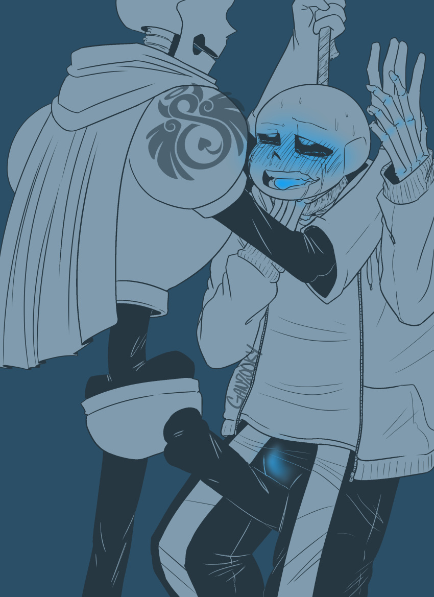 2020s 2021 2boys 2d 2d_(artwork) animated_skeleton asphyxiation big_dom big_dom_small_sub bigger_dom bigger_dom_smaller_sub blue_background blush bottom_sans brother brother_and_brother brothers bulge choke choking clothed crying crying_with_eyes_open digital_media_(artwork) dominant_male duo erection erection_under_clothes fontcest fully_clothed ganzooky gloves glowing high_res high_resolution highres imminent_death imminent_incest incest leg_between_thighs male male/male male_only maledom malesub monochrome monster monster_boy nsfwsinningsans papyrus papyrus_(undertale) papysans rope sans sans_(undertale) seme_papyrus sibling_incest siblings simple_background skeleton small_sub small_sub_big_dom smaller_sub smaller_sub_bigger_dom solid_color_background submissive_male tears tongue tongue_out top_papyrus uke_sans undead undertale undertale_(series) unseen_male_face video_game_character video_games yaoi