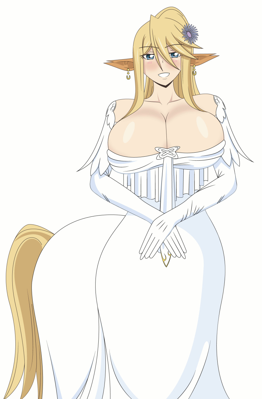 blonde_hair blue_eyes centaur centorea_shianus crowns gigantic_breasts monster_musume_no_iru_nichijou taur very_long_hair