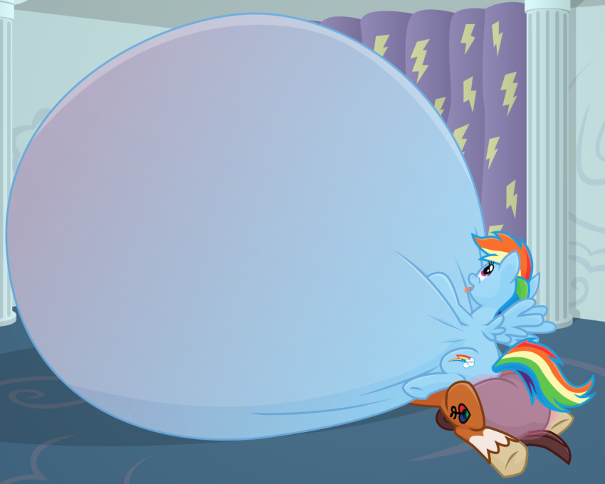 1boy 1girl cumflation hyper_belly my_little_pony rainbow_dash xniclord789x