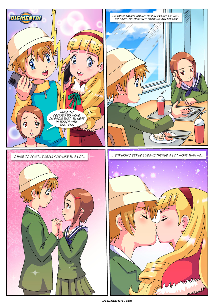 bbmbbf catherine_deneuve comic digihentai digimon hikari_yagami kari_kamiya palcomix takeru_takaishi the_love_of_a_hopeless_romantic_(comic) yagami_hikari