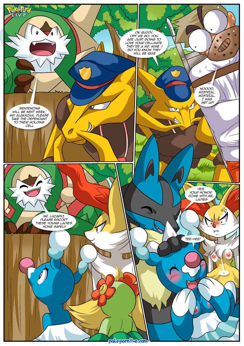 alakazam bbmbbf bellossom braixen brionne chesnaught comic lucario nintendo palcomix pokémon_against_lewd_sexualization_(comic) pokemon pokepornlive professor_oak