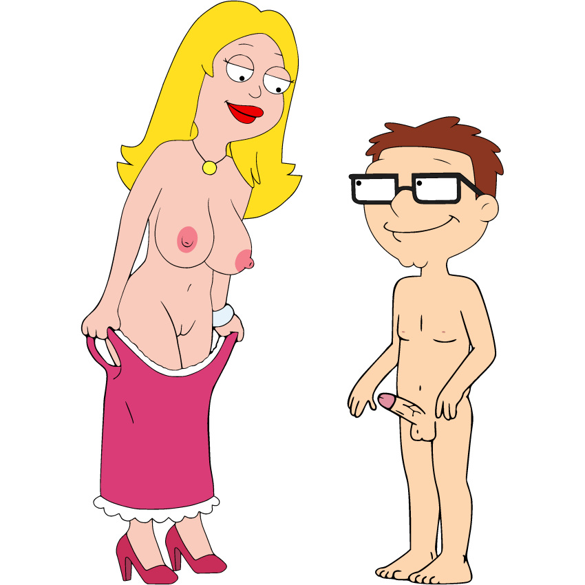 american_dad blonde_hair breasts brown_hair erect_penis erection francine_smith incest mother_&_son pussy simple_coloring steve_smith topless transparent_background undressing