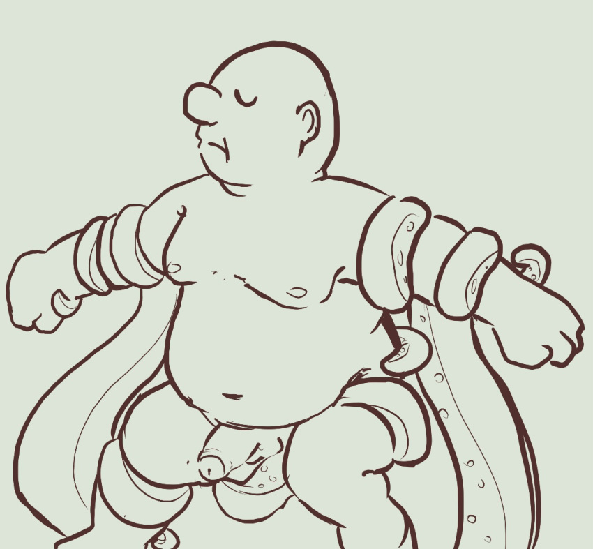 anonymous_artist bald_man burton_(pizza_tower) chubby chubby_male male pizza_tower tentacle tentacle_sex