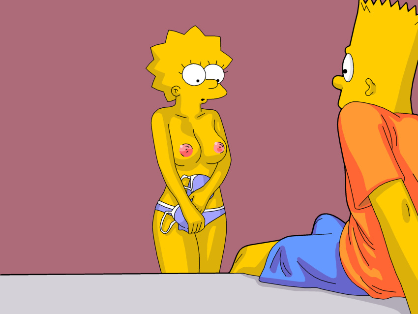 bart_simpson breasts brother_and_sister evilweazel_(artist) lisa_simpson panties the_simpsons