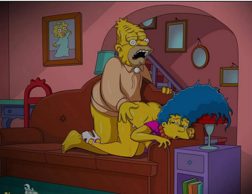 abraham_simpson age_difference artist_request daughter_in_law doggy_position marge_simpson milf older_male the_simpsons younger_female