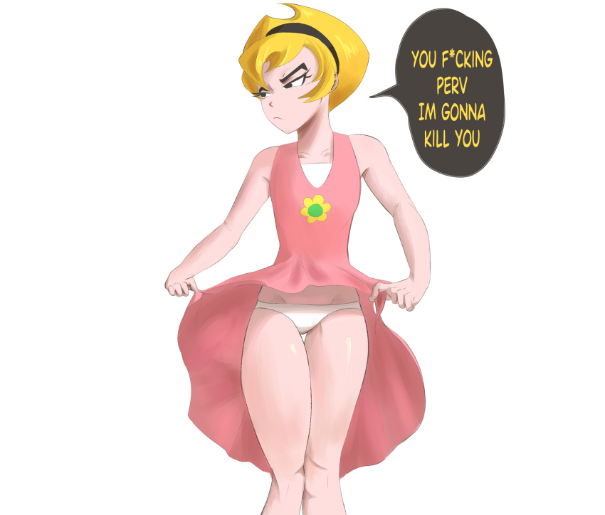 1girl aged_up angry angry_face blonde_hair cartoon_network clovernuts color colored colored_sketch female mandy_(billy_&_mandy) panties showing_panties sketch skirt_up solo tagme the_grim_adventures_of_billy_and_mandy underwear