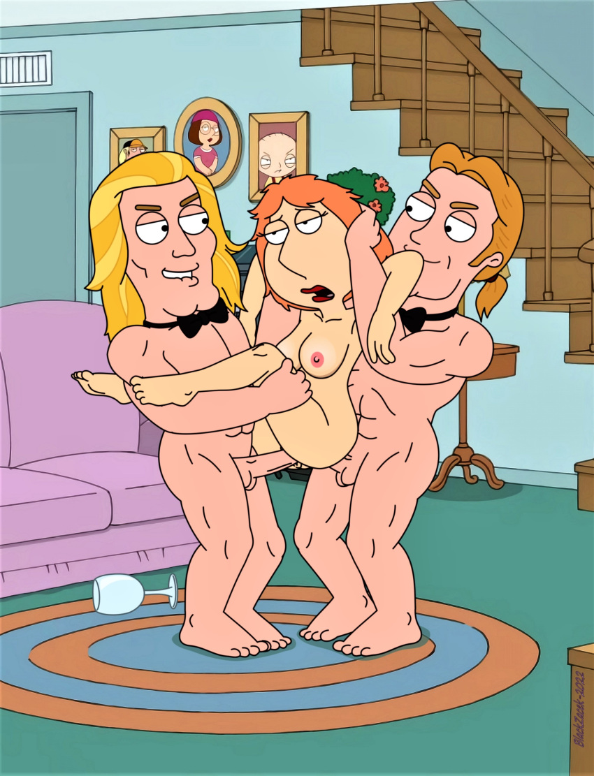 anal ass blackzacek breasts cmdrzacek double_penetration drunk erect_nipples erect_penis family_guy horatio_(family_guy) huge_penis lance_(family_guy) lois_griffin nude pale_breasts thighs vaginal