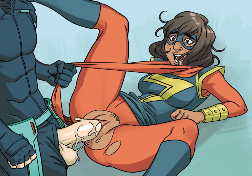 big_breasts big_penis bleepideeboop bwc clothes_pull dark-skinned_female discord_(marvel) drooling interracial joshua_richardson kamala_khan light-skinned_male marvel marvel_comics messy_hair ms._marvel ripped_clothing ripped_pants sex vaginal_penetration wet_penis wet_pussy