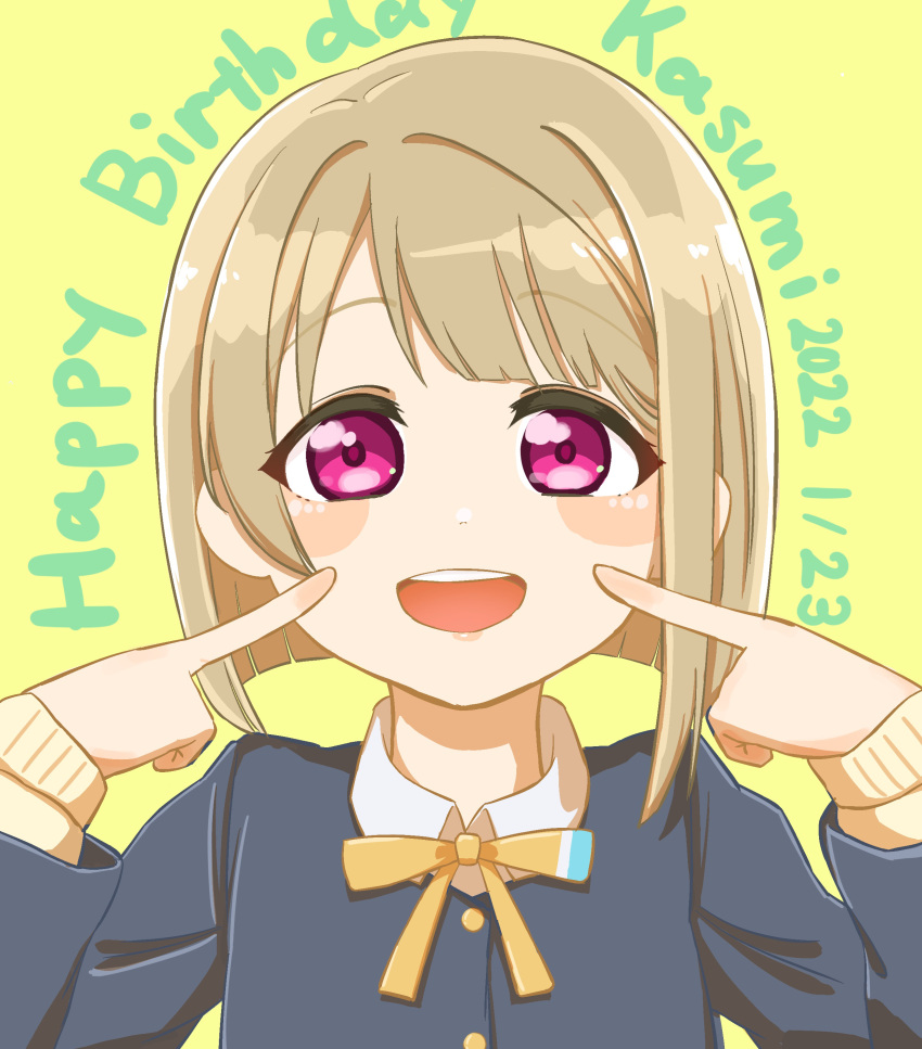 1girl artist_name artist_request birthday brown_hair eyebrows_visible_through_hair female_focus grey_hair happy_birthday high_res light_brown_hair love_live! love_live!_nijigasaki_high_school_idol_club nakasu_kasumi short_hair