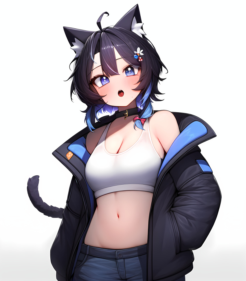 ai_generated blush breasts cat_ears cat_girl cat_tail catgirl looking_at_viewer nai_diffusion navel novelai open_mouth self_upload