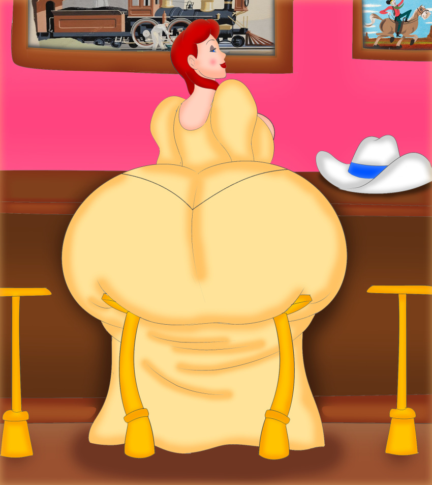 bootijuse brown_hair butt_expansion dat_ass disney dumptruck_ass gigantic_breasts looking_back slue-foot_sue slue_foot_sue