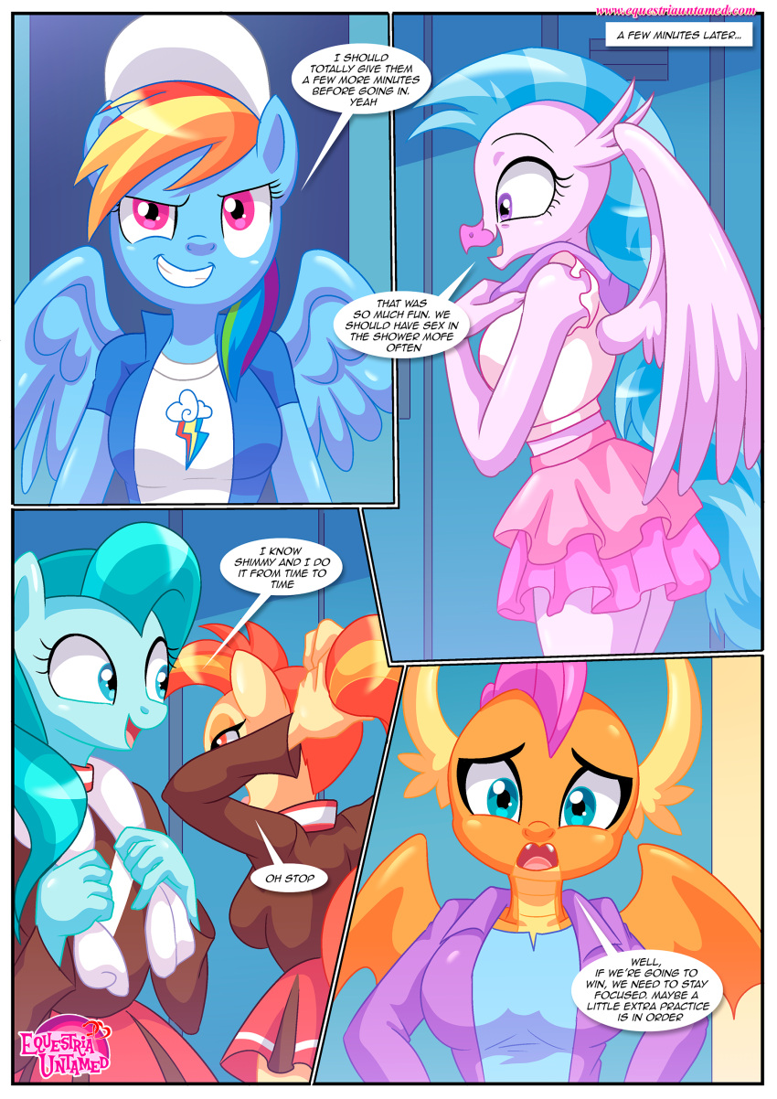 5girls bbmbbf comic equestria_untamed extra_cheer_practice_(comic) friendship_is_magic furry hasbro lighthoof lighthoof_(mlp) mlp mlp:fim mlp:g4 mlp_g4 mlpg4 my_little_pony my_little_pony:_friendship_is_magic my_little_pony_friendship_is_magic my_little_pony_generation_4 nude palcomix rainbow_dash rainbow_dash_(mlp) shimmy_shake shimmy_shake_(mlp) silverstream silverstream_(mlp) smolder smolder_(mlp) yuri