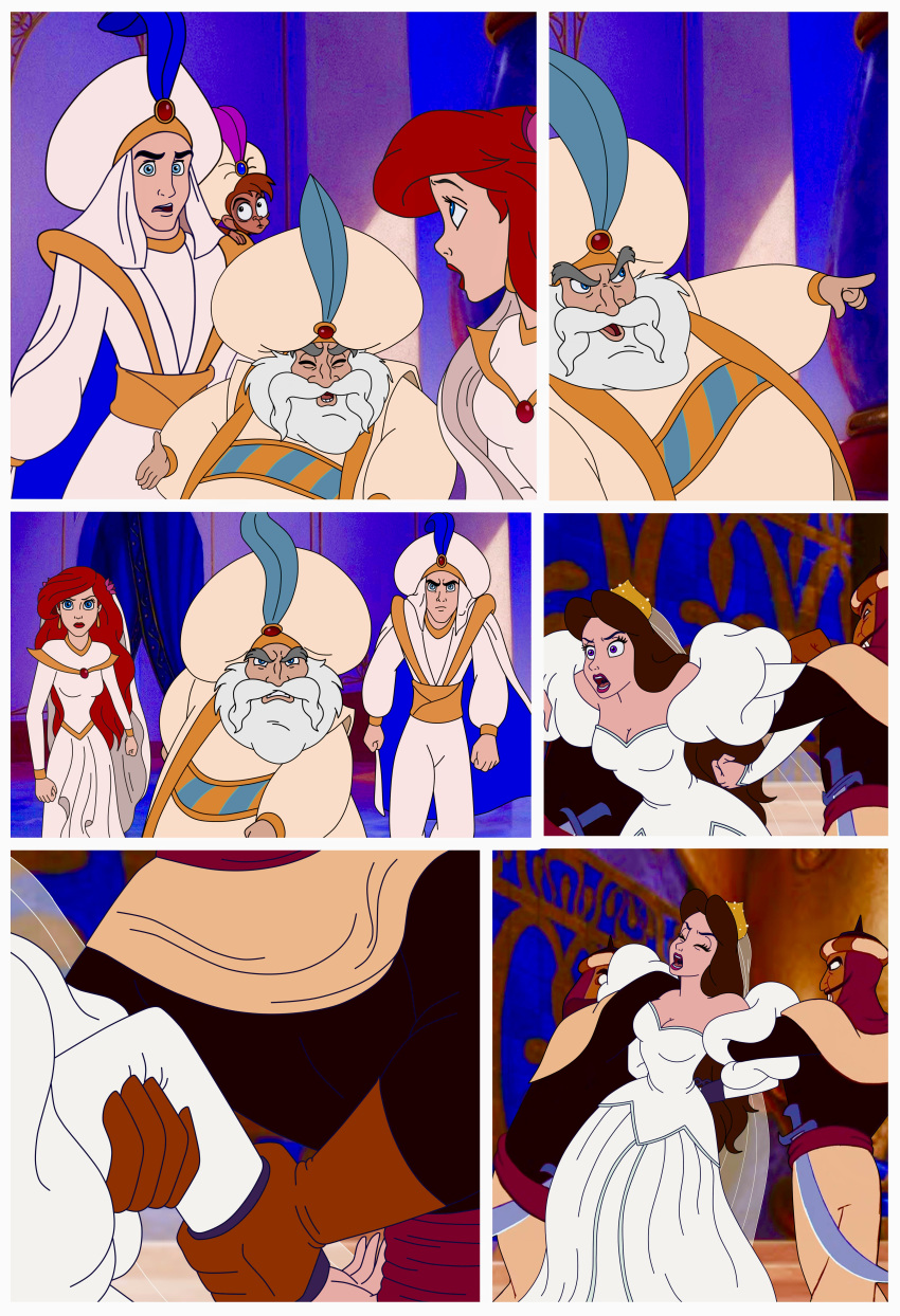 aladdin_(series) disney disney_princess princess_aurora vanessa_(the_little_mermaid) wedding_dress