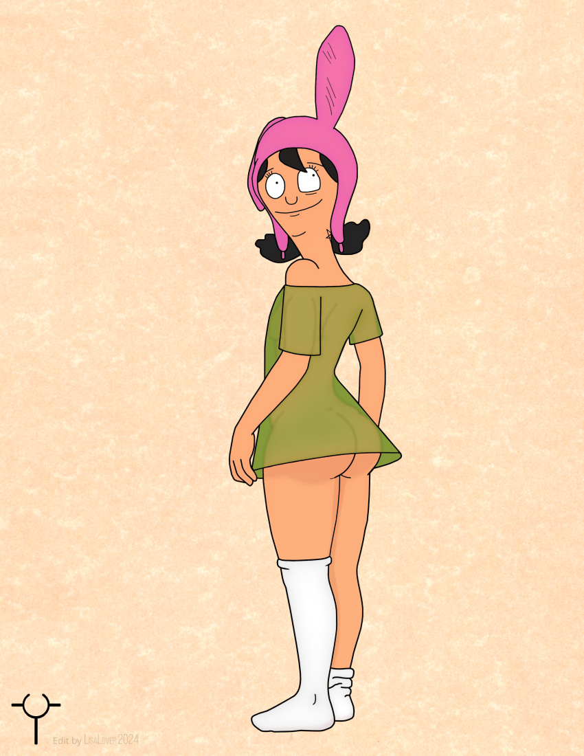 bare_ass big_ass bob's_burgers edit lisalover louise_belcher medium_breasts mischievous_grin no_panties son_of_the_paladin transparent_clothing zafe_the_faun