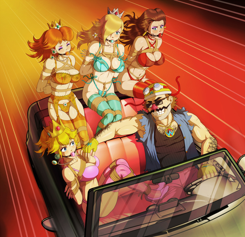 car lingerie pauline princess_daisy princess_peach reptileye rosalina wario