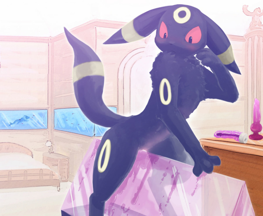 Xbooru - blush dildo pokemon pokÃ©mon sex toy tail umbreon vaporeon  vibrator