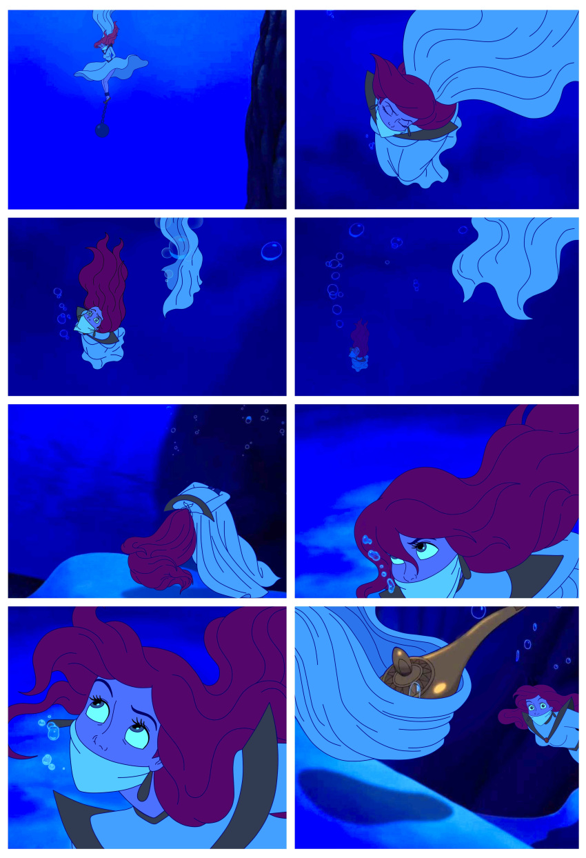 aladdin_(series) bride disney disney_princess princess_ariel the_little_mermaid underwater wedding_dress