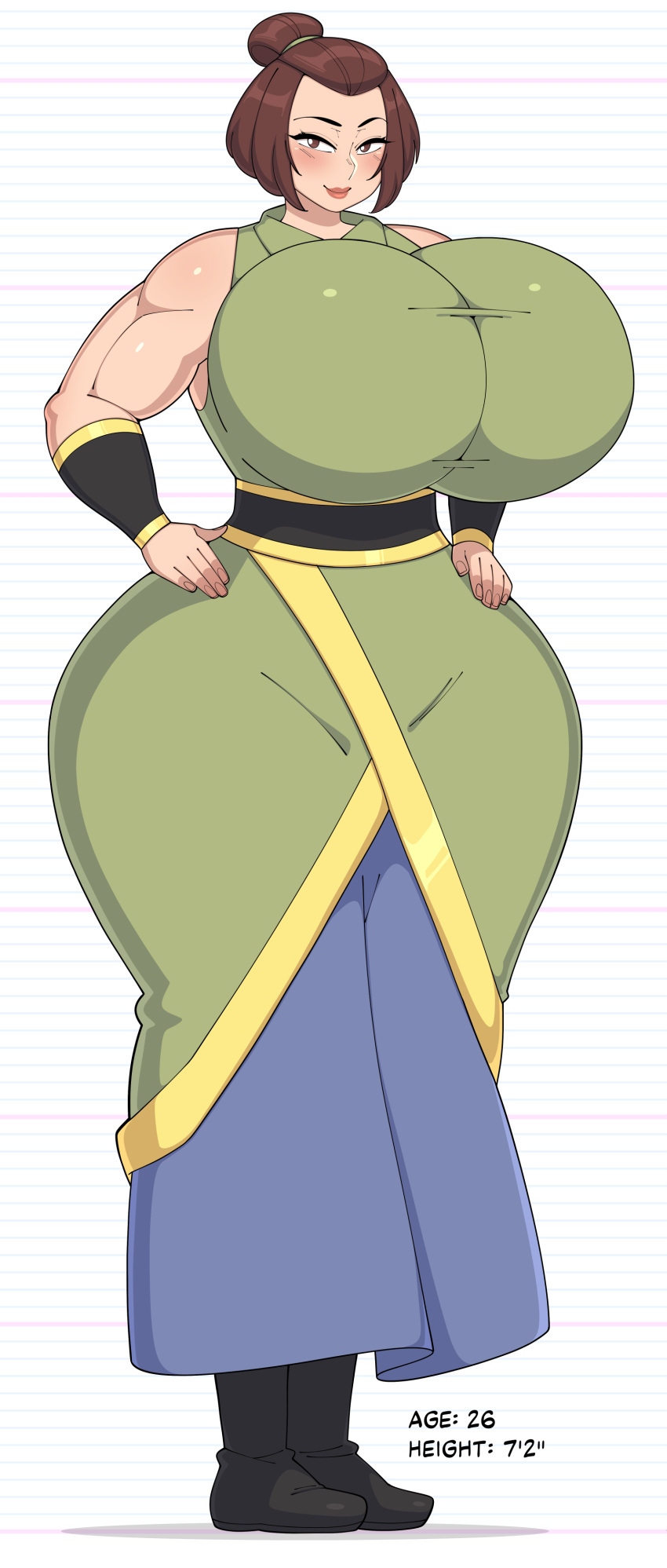 avatar:_the_last_airbender brown_hair deztyle gigantic_ass gigantic_breasts hourglass_figure photoshop suki