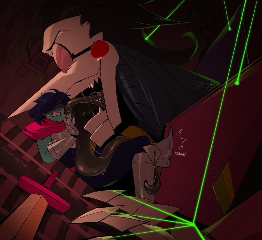 1boy 1other 2d ambiguous_gender androgynous artist_name big_dom big_dom_small_sub bigger_dom bigger_dom_smaller_sub bigger_male black_tongue darkner deltarune deltarune_chapter_2 digital_media duo giant hair_over_eyes human humanoid kicking kris_(dark_world_form)_(deltarune) kris_(deltarune) larger_male licking long_tongue macro macro_male male male_humanoid mercurialcrown micro non-consensual nonconsensual prehensile_tongue short_hair size_difference small_sub small_sub_big_dom smaller_sub smaller_sub_bigger_dom spamton_g._spamton spamton_neo string sword tongue top_spamton undertale_(series) video_game_character video_games weapon