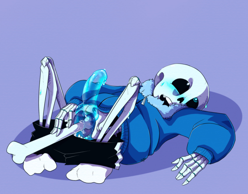 1boy 2d alternate_version_available anal animated_skeleton blue_background blue_blush blue_eye blue_jacket blue_penis blush bone bottom_sans clothed digital_media_(artwork) ectopenis ectoplasm erection genitals humanoid jacket legs_apart legs_spread lying_on_back male male_only monster monster_boy naxlevelnat object_insertion on_back pants_around_ankles pants_down penis sans sans_(undertale) simple_background skeleton solo_male uke_sans undead undertale undertale_(series)