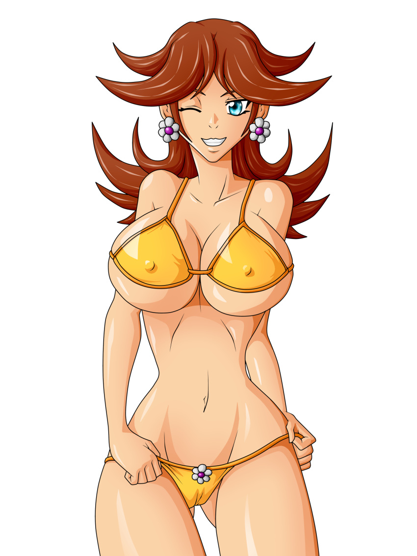 bikini breasts mario_(series) nintendo princess_daisy war-off-evil