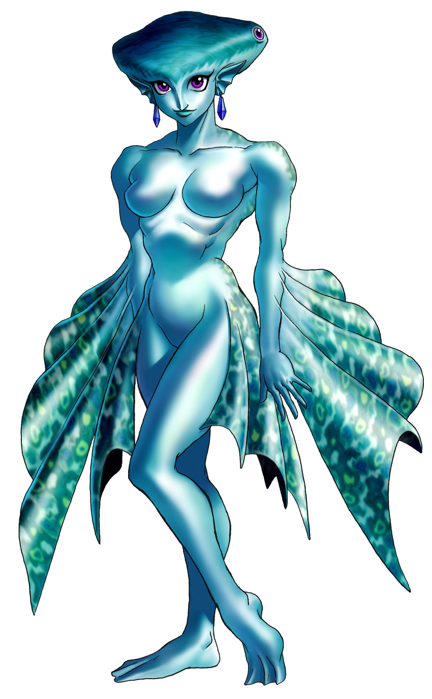 1girl absurd_res aged_up alluring blue_skin colored_skin earrings extra_eyes fins fish_girl head_fins high_res jewelry nintendo no_nipples official_art pointy_ears princess_ruto purple_eyes the_legend_of_zelda the_legend_of_zelda:_ocarina_of_time zora