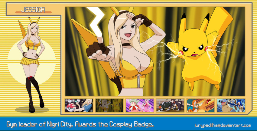 gym_leader humans_of_pokemon iury_padilha jessica_nigri pikachu pikachu_(cosplay) pokemon