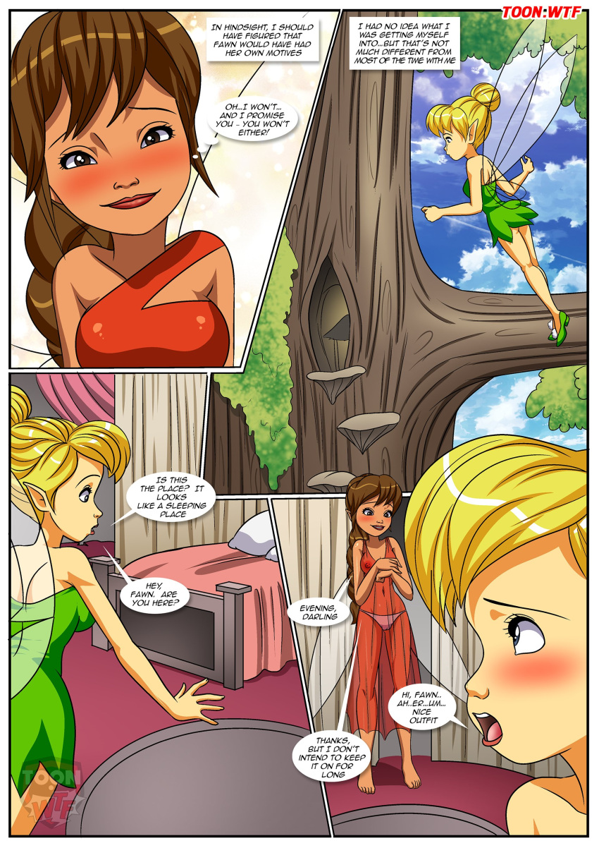 2_girls bbmbbf comic dark-skinned_female disney disney_fairies disney_fairies_(series) fawn fawn_(disney_fairies) how_i_did_your_mother_(comic) palcomix peter_pan peter_pan_(franchise) tinker_bell tinker_bell_(series) toon.wtf yuri yuri_haven