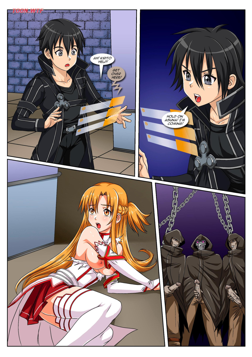 1girl aincrad bbmbbf comic kirigaya_kazuto kirito kirito_(sao) no_laughing_matter palcomix palcomix*vip poh_(sao) sword_art_online tagme toon.wtf yuuki_asuna