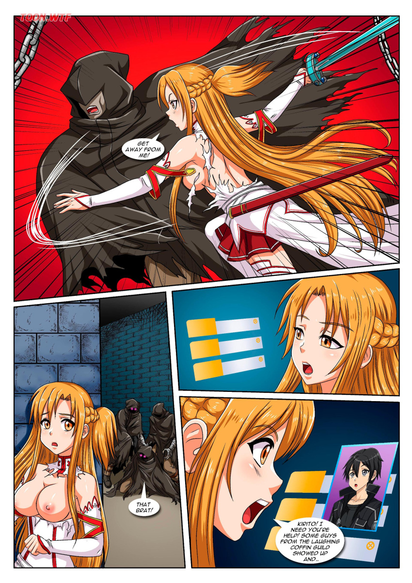 1girl aincrad bbmbbf comic kirigaya_kazuto kirito kirito_(sao) no_laughing_matter palcomix palcomix*vip poh_(sao) sword_art_online tagme toon.wtf yuuki_asuna