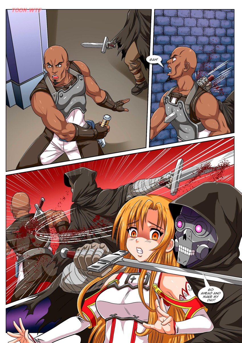 1girl agil agil_(sao) aincrad andrew_gilbert_mills bbmbbf comic no_laughing_matter palcomix palcomix*vip poh_(sao) sword_art_online tagme toon.wtf yuuki_asuna