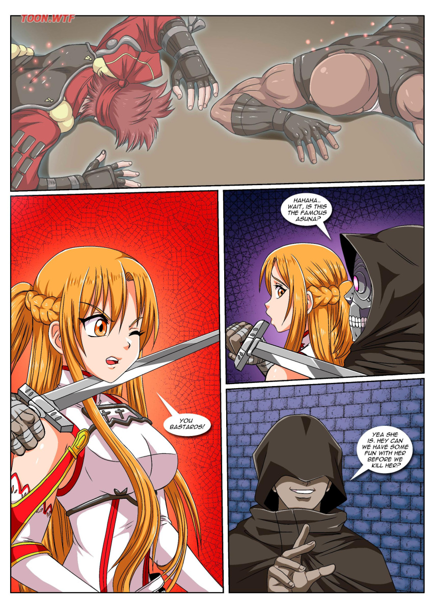 1girl agil agil_(sao) aincrad andrew_gilbert_mills bbmbbf comic klein no_laughing_matter palcomix palcomix*vip poh_(sao) sword_art_online tagme toon.wtf yuuki_asuna