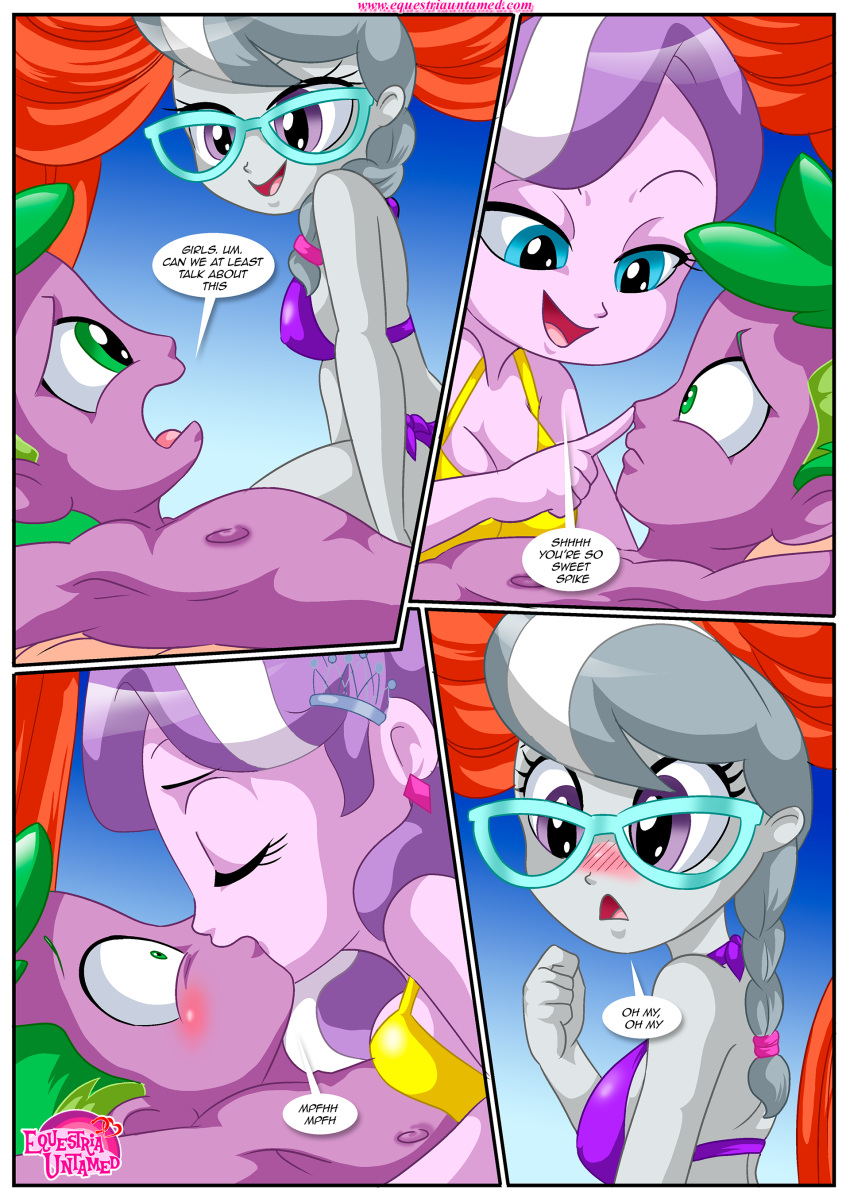 bbmbbf comic diamond_tiara equestria_girls equestria_untamed my_little_pony palcomix purple_love_slave_(comic) silver_spoon spike_(eg)