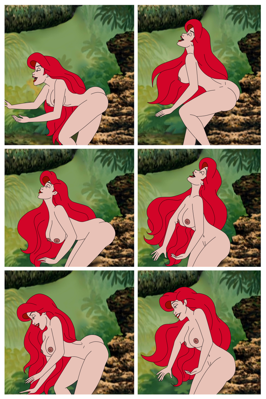 1girl 1girl 2023 ass breasts breasts comic dancing eyebrows eyelashes jungle lipstick navel nipples nude nude_female open_mouth princess_ariel pussy red_hair red_lipstick rocks scratching serisabibi sexy sexy_ass sexy_body sexy_dancing shaking shaking_ass shaking_butt the_little_mermaid