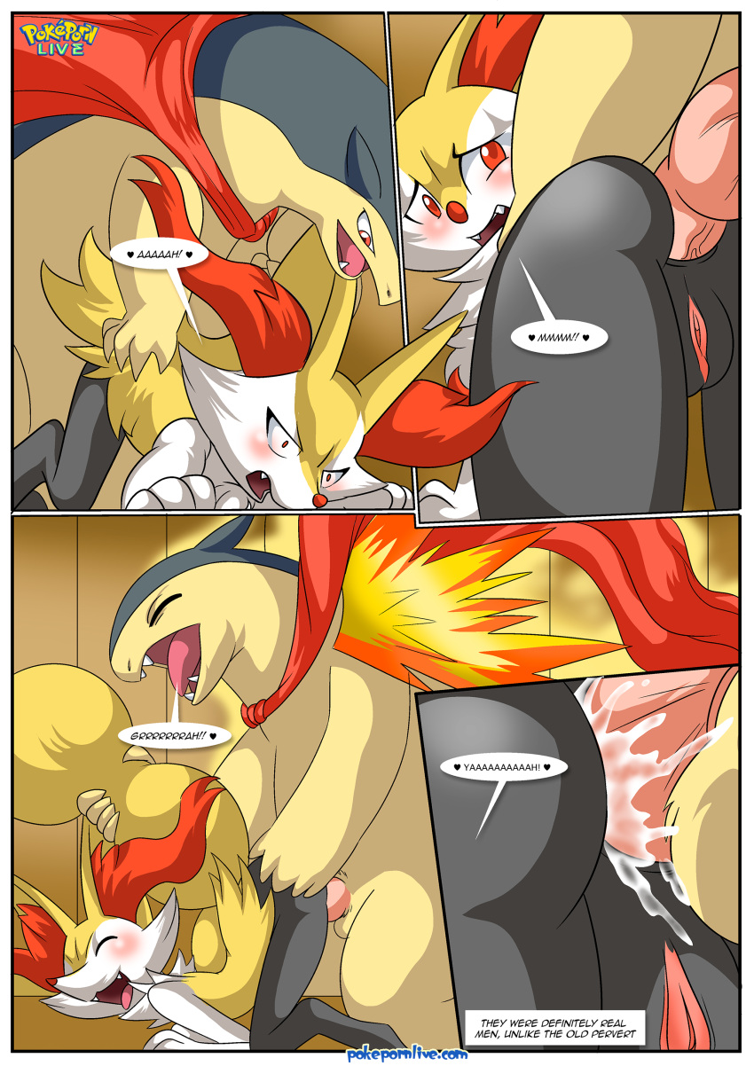 1boy 1girl bbmbbf braixen comic nintendo palcomix pokémon_against_lewd_sexualization_(comic) pokemon pokepornlive typhlosion