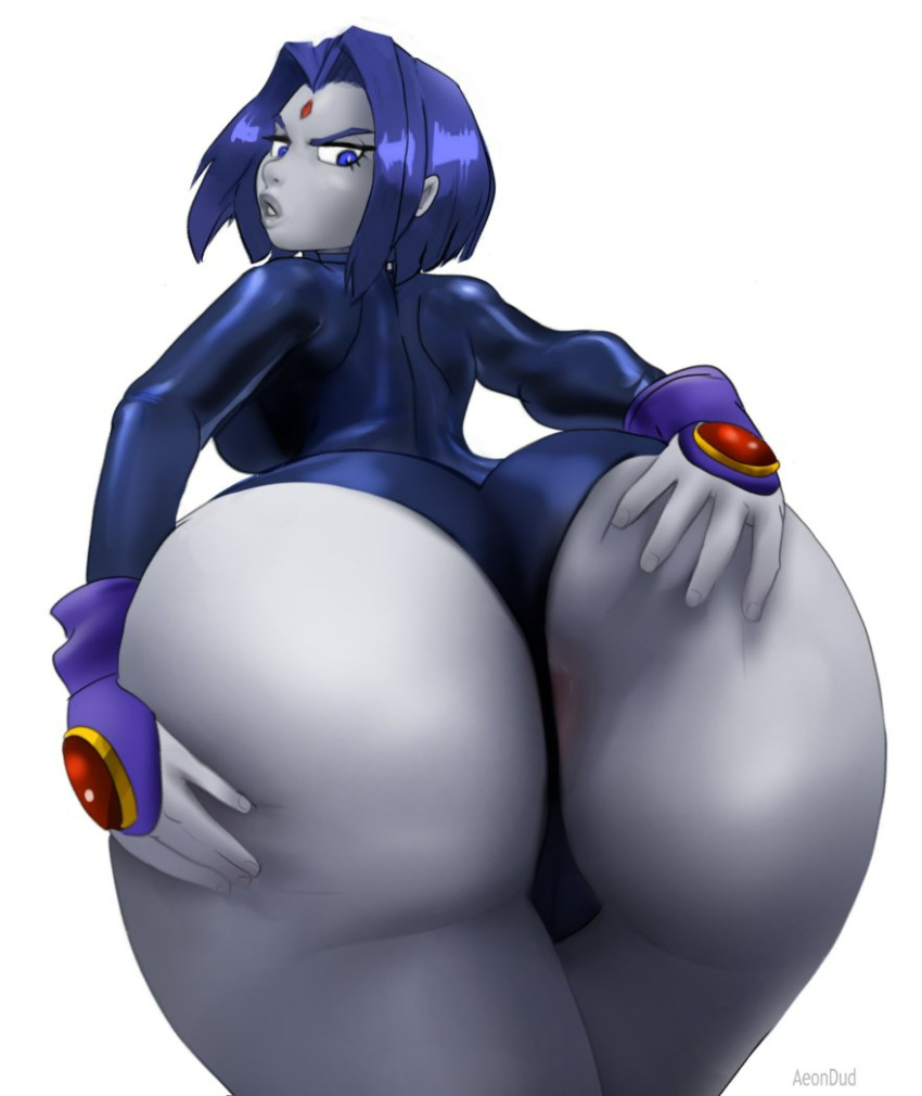 1girl aeondud anus anus_peek ass ass_focus ass_out bedroom_eyes big_ass blue_hair bottom_heavy breasts bubble_ass bubble_butt cameltoe clothing dat_ass dc_comics dumptruck_ass fat_ass female_focus female_only grey_skin huge_ass insanely_hot large_ass leotard looking_at_viewer looking_back massive_ass rachel_roth raven_(dc) seductive seductive_eyes seductive_look seductive_pose sexy sexy_ass sexy_pose solo_female solo_focus spread_ass spreading teen_titans thick_ass thick_thighs thunder_thighs wide_hips